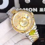 N-Factory Rolex Jubilee Sky Dweller 42mm Golden Dial Replica Watches